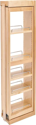 Vista 10 de Rev-A-Shelf Organizador de pared extraíble para armario de cocina, organizador de despensa deslizante con cierre suave en varios tamaños, madera