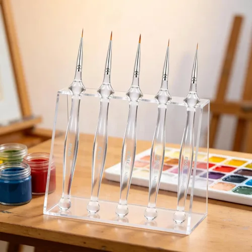 Vista 9 de Juego de 5 pinceles en miniatura para detalles finos y pintura artística, mini pincel para acrílico, óleo, acuarela, gouache, modelos