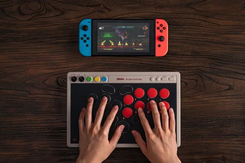 Vista 8 de 8Bitdo All-Button Arcade Controller for Switch/Switch 2 & Windows – Bluetooth, 2.4G, Wired Connectivity, Low-profile Mechanical Switches, 4