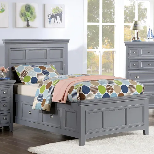 Vista 6 de Furniture of America Zinnia - Cama de madera de almacenamiento de transición con cajones debajo de la cama para dormitorio, habitación de invitados