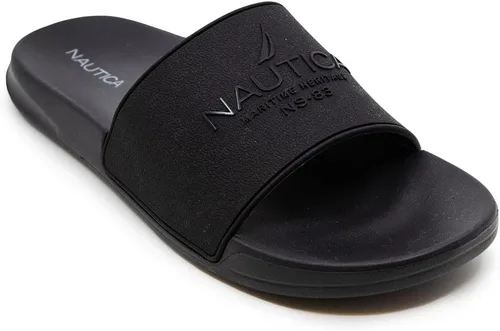 Vista 22 de Nautica Sandalias deslizantes de punta abierta para hombre - Cómodas pantuflas de ducha para interiores y exteriores Portero de la Marina