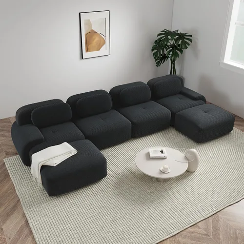 Vista 21 de Sofá sin hueso de 82 pulgadas, cómodo sofá cama de dos plazas, sofá comprimido con asiento profundo, sofá nube de pana para sala de estar