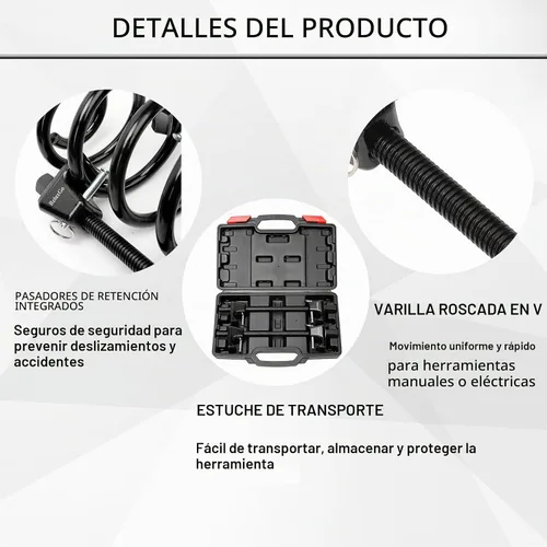 Vista 6 de ReluxGo Macpherson - Herramienta de compresor de resorte de puntal, 2 piezas de compresor de resorte helicoidal automotriz de servicio pesado