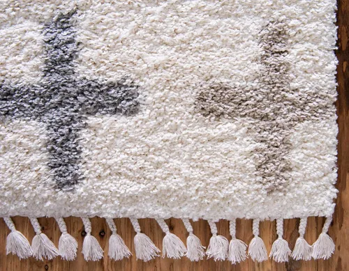 Vista 8 de Unique Loom Hygge Shag Collection - Alfombra moderna de inspiración marroquí, diseño geométrico, felpa y acogedora