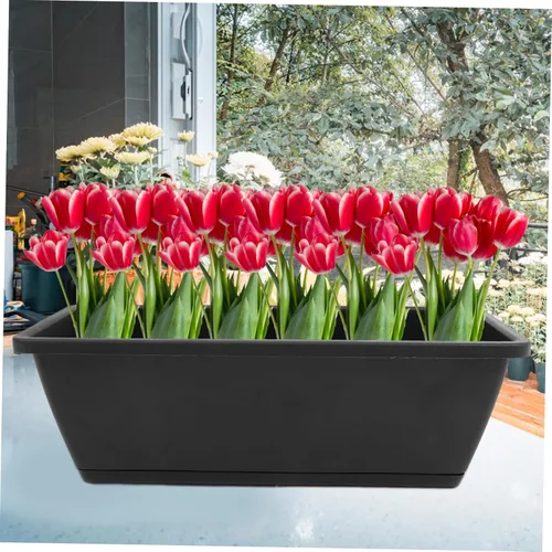 Vista 7 de Yardwe Macetas rectangulares para exteriores, macetas y pies de maceta, 6 unidades, para jardín