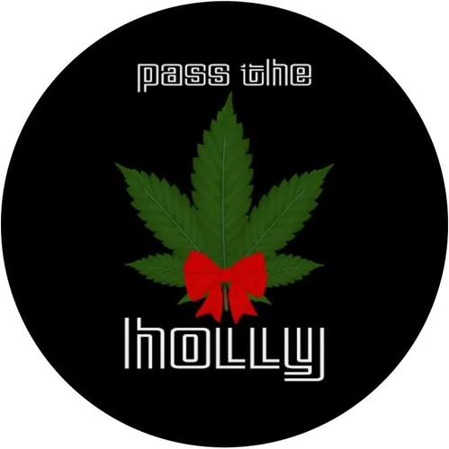Vista 3 de Marijuana Christmas Funny Weed Reefer Hippy THC Stoner Pun PopSockets Grip and Stand para teléfonos y tabletas, Negro