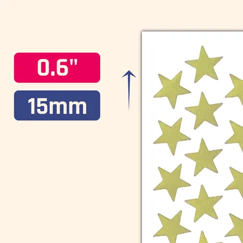 Vista 2 de Paquete de 1000 calcomanías de estrella dorada para recompensa, 0.6 pulgadas de diámetro