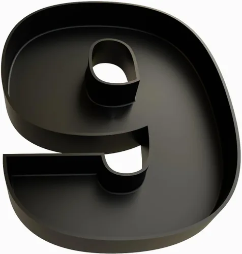 Vista 9 de Bandejas de servir de plástico duro reutilizables y rellenables con letras y números para decoración de fiesta (S, Negro)