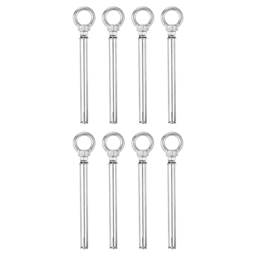 Vista 39 de uxcell Aro de elevación de la expansión, 8pcs M6x50mm 304 tornillo de expansión de acero inoxidable con anillo de ojo para pared de ladrillo
