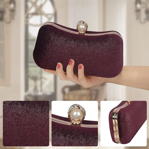 Vista 5 de CORIOS Bolso de noche de terciopelo para mujer, bolso de mano con purpurina y lentejuelas brillantes, bolso de hombro