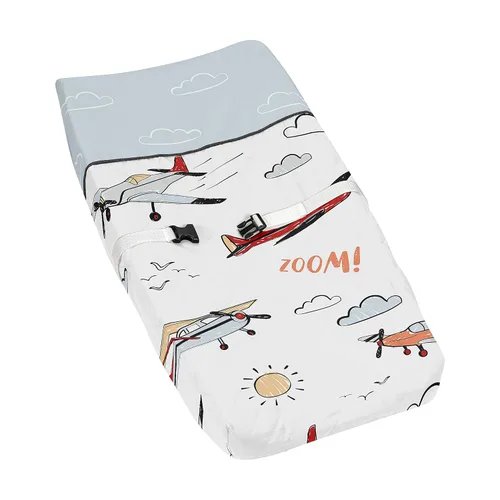 Vista 11 de Sweet Jojo Designs Funda para cambiador rojo, blanco y azul para colección deportiva de parche de béisbol