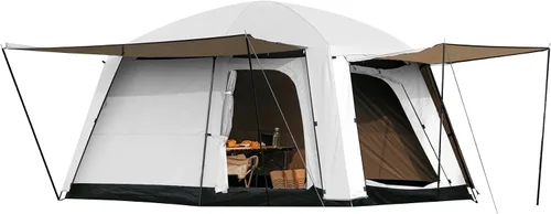 Vista 8 de Castle Unicorn Tienda de campaña para 4 a 6 personas, tiendas de campaña familiares grandes con porche y mosca de lluvia, tienda de campaña