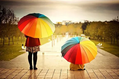 Vista 3 de 24k color arco iris paraguas moda mango largo recto anti-UV sol/lluvia stick paraguas manual grande parasol