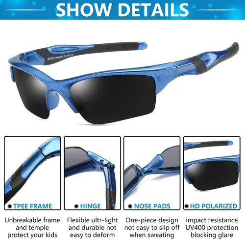 Vista 4 de DUCO K014 - Lentes de sol polarizados para niños y niñas de 4 a 8 años
