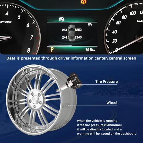 Vista 4 de 4 Piezas Sensor del Sistema de Monitoreo de Presión de Neumáticos TPMS de 315 MHz con Adaptación de Re-aprendizaje Automático Compatible con Mazda 2