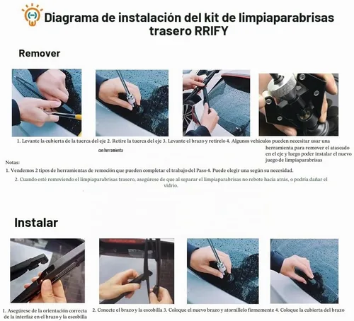 Vista 5 de Juego de limpiaparabrisas trasero BB5Z-17526-C para Ford Explorer 2011-2018, para Ford Escape 2013-2017, para Lincoln MKX 2016-2018