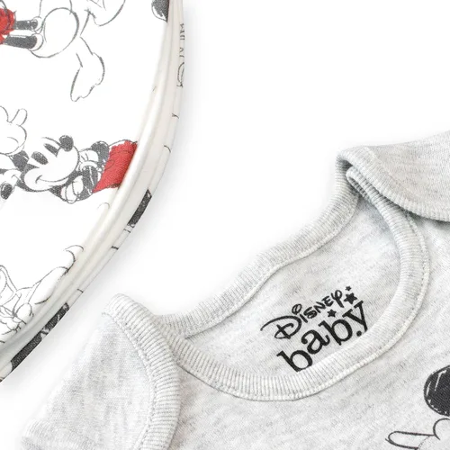Vista 7 de Disney Conjunto de 5 piezas con gorro y babero de Mickey Mouse y Donald Duck para bebé niño