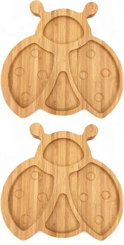 Vista 21 de JB HOME COLLECTION 4919 - Plato de bambú para refrigerios, ecológico, con forma de cara de conejo, 11 x 7.5 pulgadas, 1 unidad