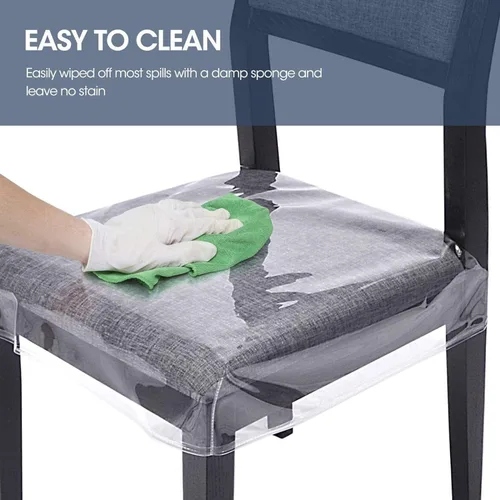 Vista 2 de Konsilsa Fundas impermeables y resistentes a los arañazos para sillas de comedor, fundas de plástico PVC para sillas protectoras transparentes