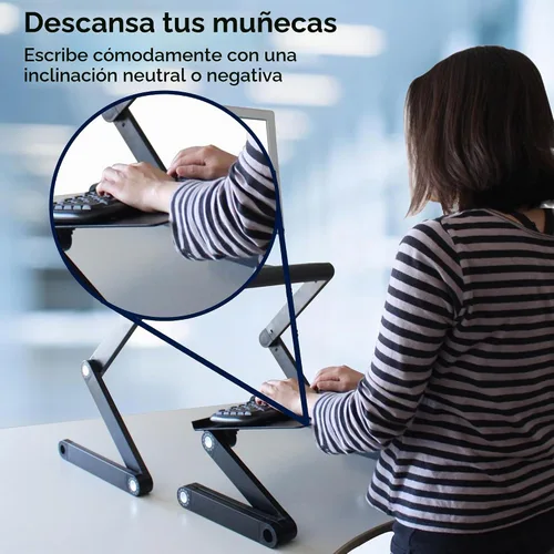 Vista 3 de Kit de conversión de escritorio vertical Workez para computadoras portátiles y de escritorio, Negro
