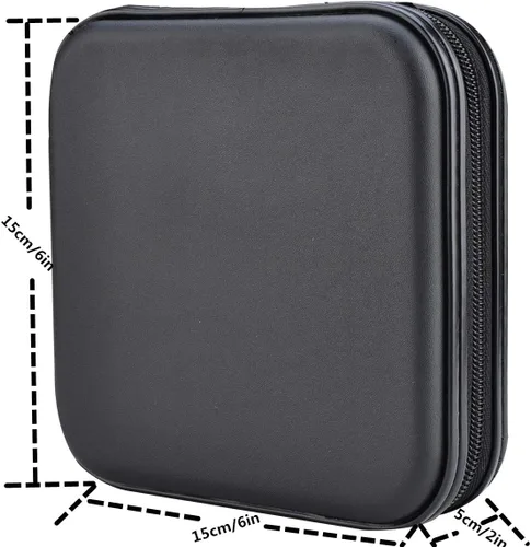 Vista 2 de Cartera de CD DVD, Capacidad de 32 Unidades, Resistente, Funda para Discos de DVD/CD para Coche, Disco de Almacenamiento Portátil para DVD/VCD
