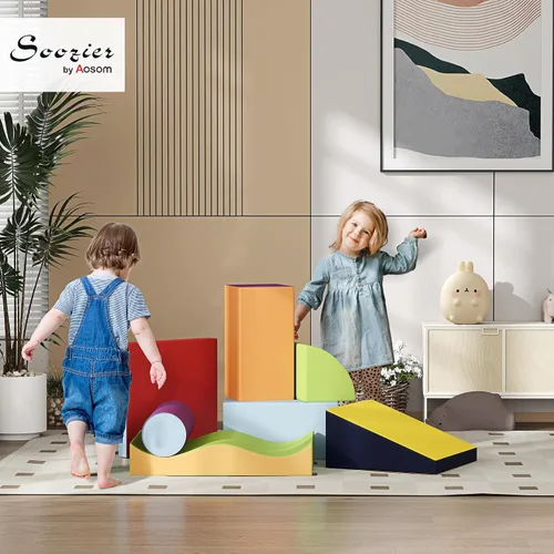 Vista 2 de Soozier - Juego de escalada de 7 piezas de cuero sintético suave para niños Contemporáneo