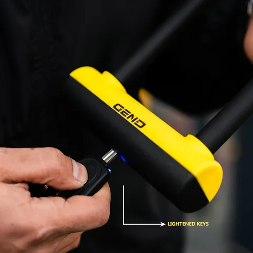 Vista 4 de GEND Candado antirrobo para bicicleta resistente con bloqueo en U endurecido de 0.638 in y cadena de 3 pies, bicicleta resistente a cortes