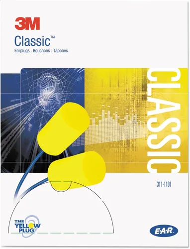 Vista 2 de 3M 3111101 E·A·R Classic Tapones para los oídos, con cable, espuma de PVC, amarillo, 200 pares