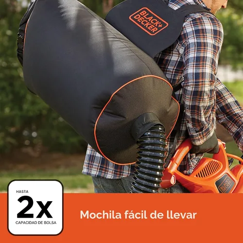 Vista 5 de BLACK+DECKER Soplador eléctrico de hojas 3 en 1, aspiradora de hojas, trituradora (BEBL7000)