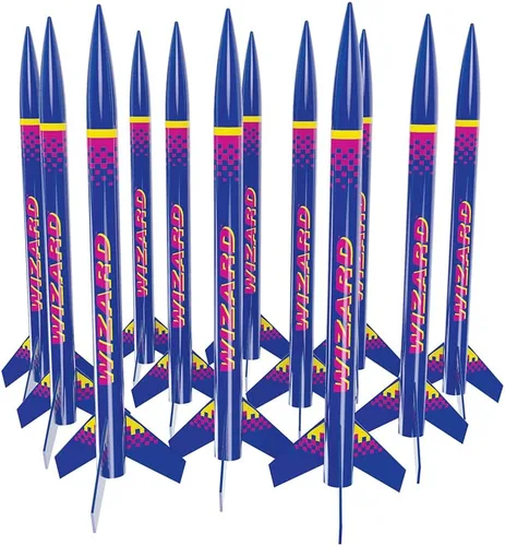 Vista 2 de Estes Wizard Cohete Modelo Volador Paquete a Granel (Paquete de 12) Guía de Alineación de Aletas