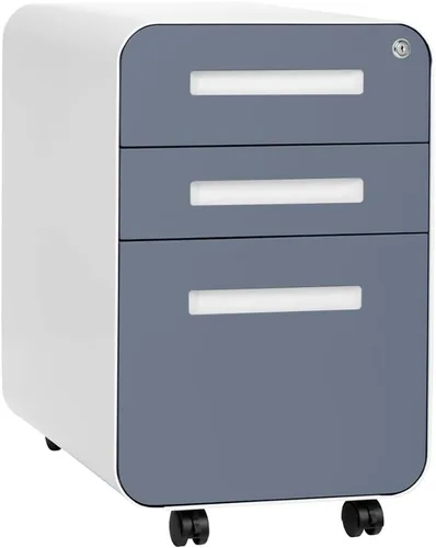 Vista 21 de Laura Davidson Furniture Stockpile Archivador de 3 Cajones con Cerradura - Archivador de Metal Bajo Escritorio de Oficina, Carpetas de Archivo