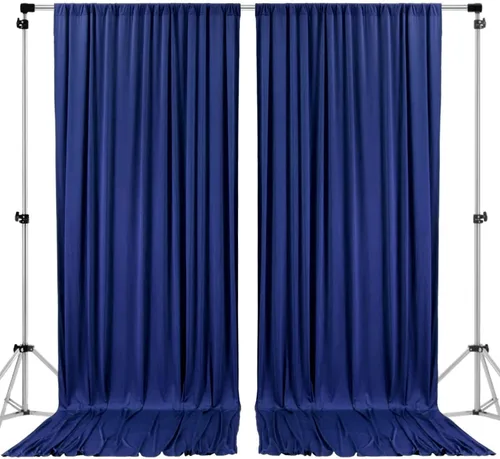 Vista 5 de AK TRADING CO. Cortinas de telón de fondo de poliéster beige de 10 x 10 pies con bolsillos para varillas - Cortinas para decoración de ventanas