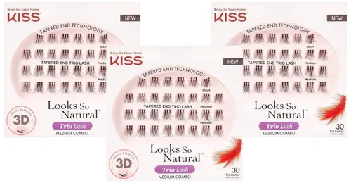 Vista 14 de KISS Looks So Natural - Pestañas postizas, ligeras y cómodas, tecnología de extremo ahusado, reutilizables, libres de crueldad, compatibles