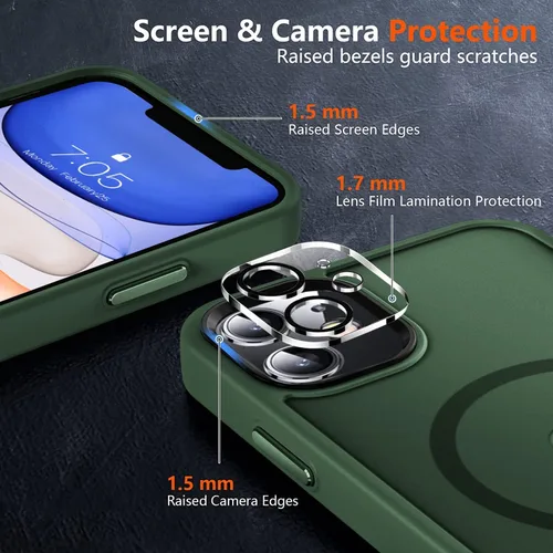 Vista 444 de MOCCA - Funda magnética resistente para iPhone XR de 6.1 pulgadas, compatible con MagSafe, funda con protección contra caídas de grado militar