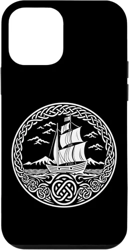 Vista 15 de Funda para iPhone 11 Pro Max Ship Sailing de mitología nórdica con nudos celtas