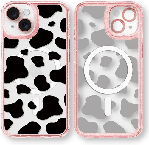 Vista 110 de Compatible para iPhone 13 Funda Bonita Estética - Funda para Teléfono Rosa con Purpurina con Protector de Cámara - Diseño de Cubierta
