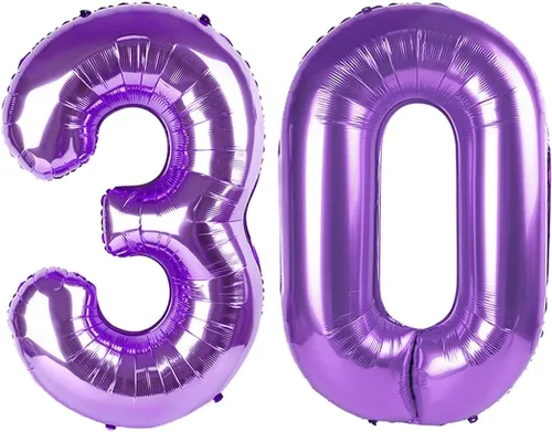 Vista 173 de Globos con números de 40 pulgadas, color negro, para decoraciones de cumpleaños de 10 a 100 años Jumbo 40In & Vibrant Color, With Hanging Holes