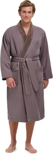 Vista 8 de Bata monarca/ciprés unisex de tejido suave y microfibra, color blanco