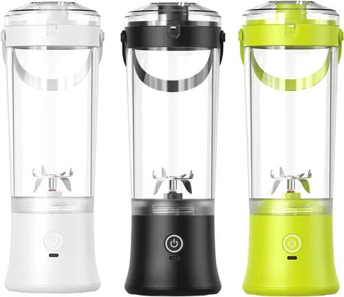 Vista 5 de Potente 7.4 V eléctrico Juicer Cup con textura de diseño portátil para frescura Mezcla de frutas en casa Gimnasio Oficina Licuadora de alta velocidad