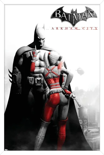 Vista 9 de Trends International DC Comics VIdeo Game - Póster de pared de Arkham City, arte clave, 14.725 x 22.375 pulgadas, versión enmarcada de madera
