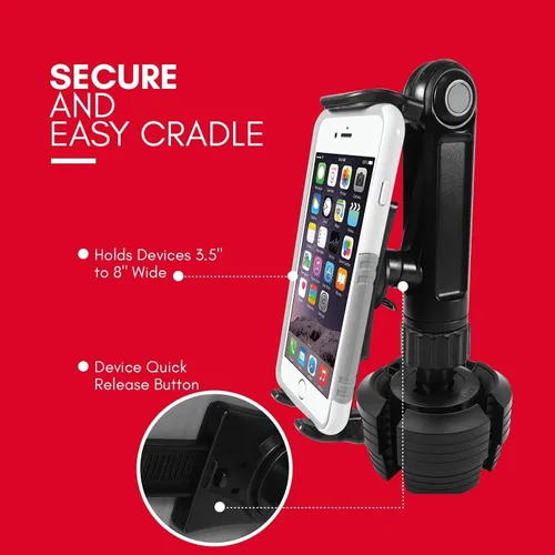 Vista 12 de Macally Soporte para tablet – Soporte resistente para iPad para automóvil, camión y vehículo – Se adapta a dispositivos de 3.5 a 8 pulgadas de ancho