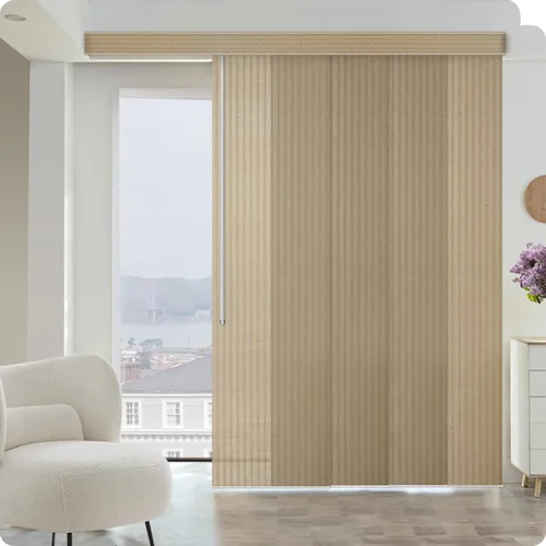 Vista 12 de Graywind - Paneles deslizantes manuales 100% opacos con control de varilla, persianas de privacidad para ventanas de patio, puertas corredizas