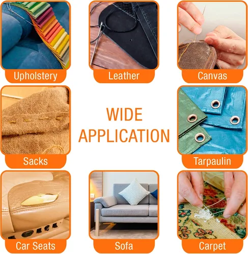 Vista 5 de ZP Crafts Kit de reparación de tapicería, incluye 12 agujas de coser a mano resistentes