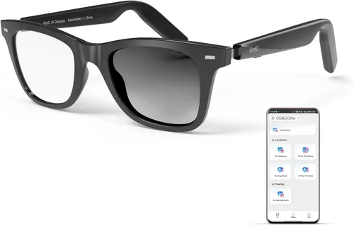 Vista 10 de GetD Lentes inteligentes de acetato 2026, ChatGPT y traductor en tiempo real de 145 idiomas, gafas Bluetooth con lente transparente, duración