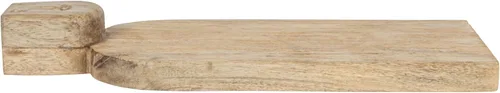 Vista 7 de Cortadora de queso de madera de mango tallada a mano grande y tabla de cortar con diseño de mango facial y acabado peinado, natural