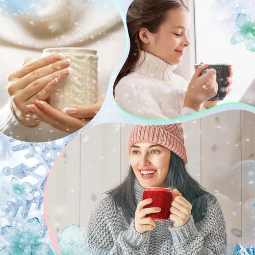 Vista 6 de Skyley 4 Piezas Fundas Acogedoras para Tazas de Café Mangas de Punto de Ganchillo Reutilizables Fundas para Tazas Té Acogedor Vajilla Hecha a Mano