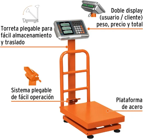 Vista 2 de Balanza de plataforma plegable de 220.5 lbs de capacidad.