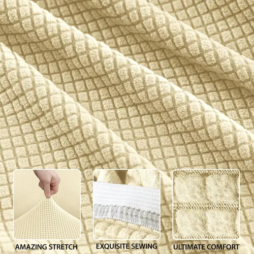 Vista 3 de ZNSAYOTX 2 fundas para sillas con brazos para sala de estar, súper suave, con funda de cojín de asiento, gruesa, duradera, mezcla de elastano, alta