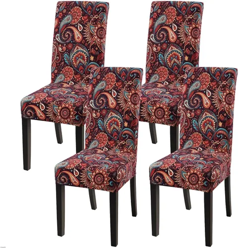 Vista 33 de Fundas para silla de comedor Yisun, fundas elásticas para silla de comedor, funda protectora para silla de comedor, mezcla de poliéster, Beige