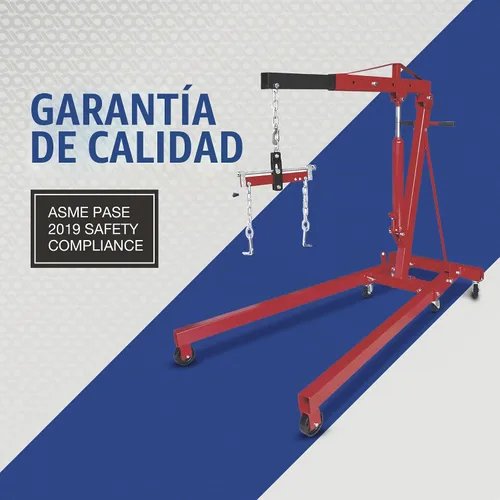 Vista 5 de Strongway Grúa con motor hidráulico con nivelador de carga, capacidad de 2 toneladas,1-82 5/8 pulgadas. rango de ascensor